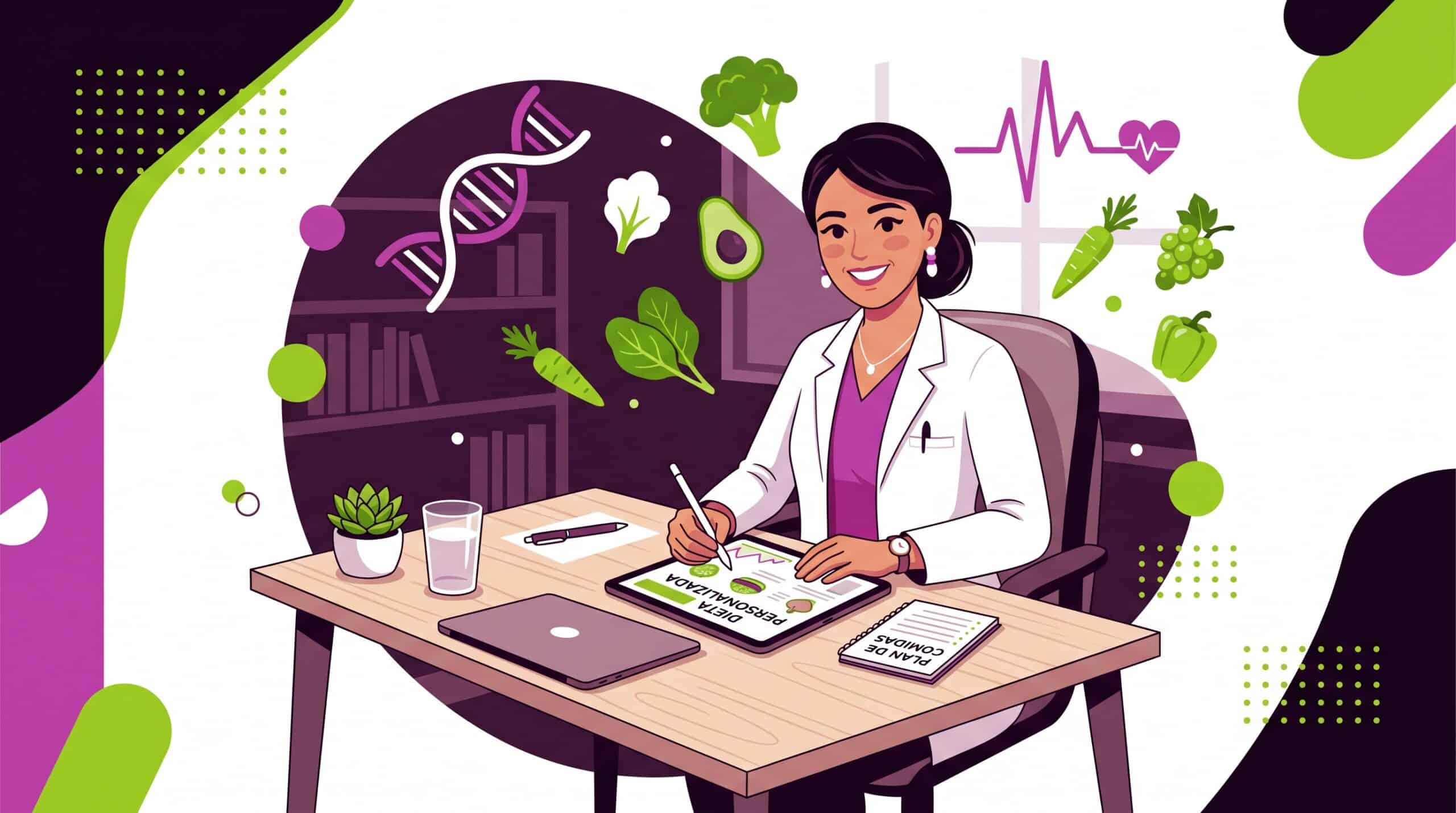 Nutrióloga diseñando plan