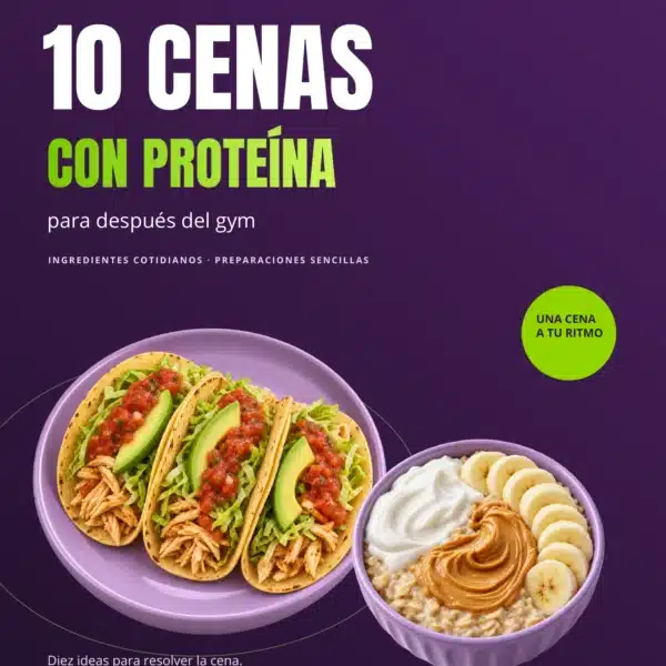Portada de la guía 10 cenas con proteína para después del gym, de Nutryt.